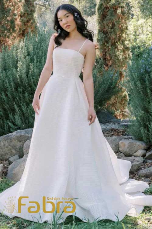 لباس عروس ساده ژاکارد